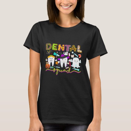 T-shirt Équipe dentaire Sorcière dentiste Halloween Boos C (Devant)