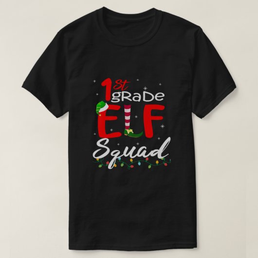 T-shirt Équipe des elfes de Noël 1ère année enseignant jum (Design devant)