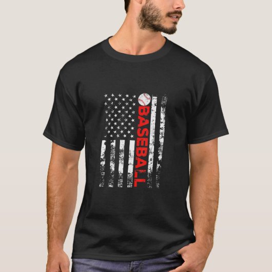 T-shirt Équipe des États-Unis de baseball des drapeaux (Devant)