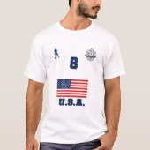 T-shirt Équipe des États-Unis de football Soccer USMNT#8 T (Devant)