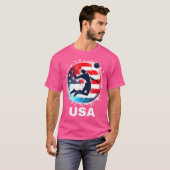 T-shirt Équipe des États-Unis Volleyball États-Unis drapea (Devant entier)