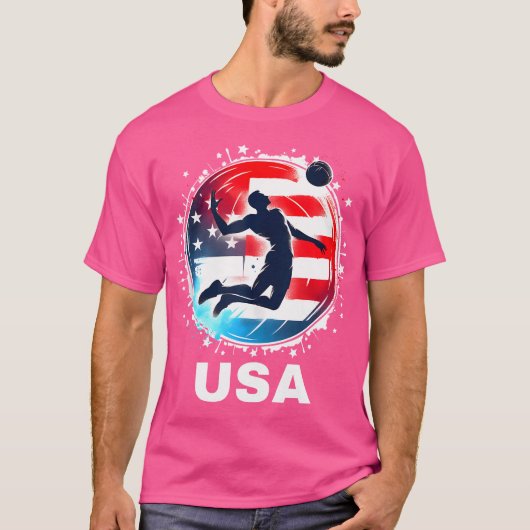 T-shirt Équipe des États-Unis Volleyball États-Unis drapea (Devant)