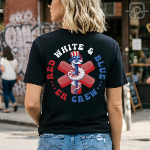 T-shirt Équipe des UR rouge blanc bleu Infirmière patrioti