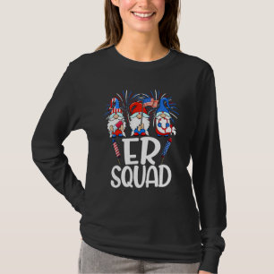 T-shirt Équipe des urgences Gnomes Infirmière 4 juillet St