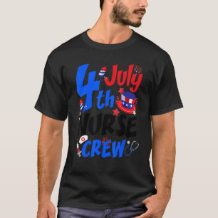 T-shirt Équipe d'infirmières du 14 juillet Drapeau américa