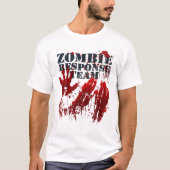 T-shirt Équipe d'intervention zombie Splatz mains sanglant (Devant)