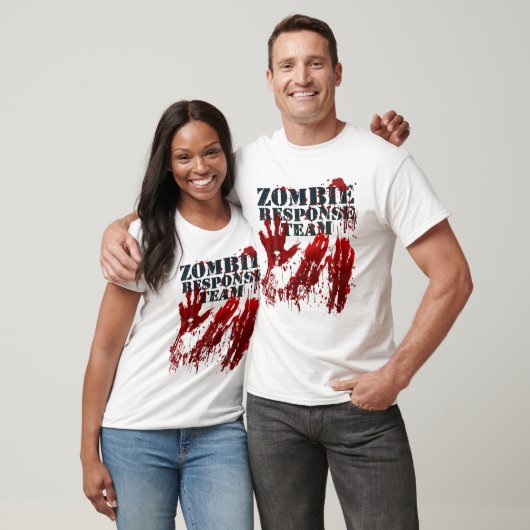 T-shirt Équipe d'intervention zombie Splatz mains sanglant (Unisexe)