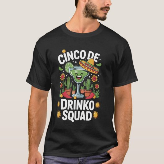 T-shirt Équipe du Cinco De Drinko (Devant)