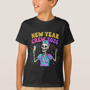T-shirt Équipe du Nouvel An de squelette d'infirmière 2026