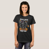 T-shirt Équipe éffrayante de dialyse Infirmière Skeleton D (Devant entier)