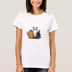 T-shirt Équipe éffrayante de miaous - Trio des chats d'Hal