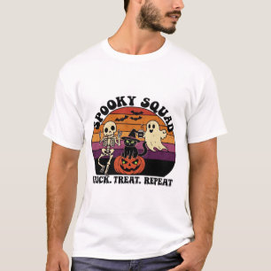 T-shirt Équipe effrayante Design Rétro Halloween (Texte No