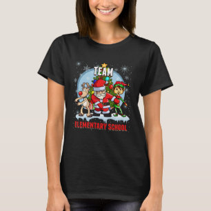 T-shirt Équipe Élémentaire École Père Noël Elf Reindeer Fl