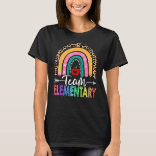 T-shirt Équipe Élémentaire Enseignant Rainbow Leopard Reto