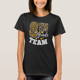 T-shirt Équipe Empreinte de léopard 8e année Enseignante 8
