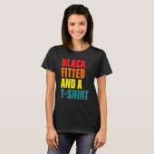 T-shirt Équipé En Noir Et D'Une Brèche (Devant entier)