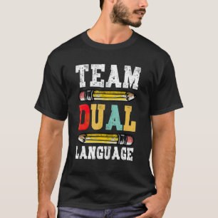T-shirt Équipe Enseignant Double Langue Retour À L'École É