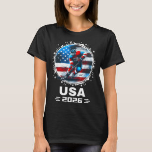 T-shirt Équipe États-Unis 2026 Drapeau Américain Hockey Ét