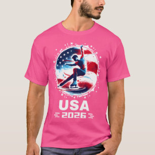 T-shirt Équipe États-Unis 2026 Patinage Artistique Drapeau