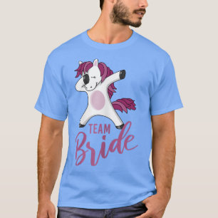 T-shirt Équipe féminine Mariée JGA licorne dabbing enterre