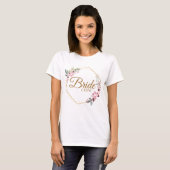 T-shirt Équipe Florale Polygon Bride Or et rose esthétique (Devant entier)