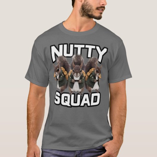 T-shirt Équipe Folle, Équipe de Snack de Écureuil (Devant)
