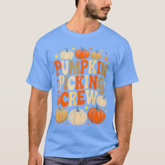 T-shirt Équipe groovy de cueillette de citrouilles Famille