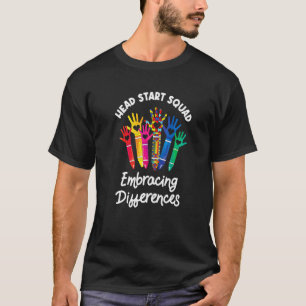 T-shirt Équipe Head Start embrassant les différences Autis