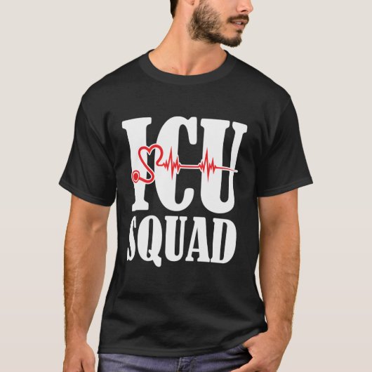 T-shirt Équipe Icu Infirmière (Devant)