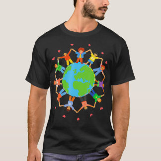 T-shirt Équipe jour des terres Enfants dans le monde entie