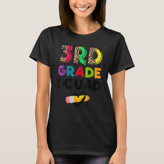 T-shirt Équipe Leopard de 3e année Enseignants de 3e année (Devant)