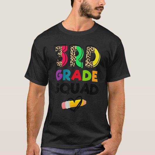 T-shirt Équipe léopard de 3e année Enseignants de troisièm (Devant)