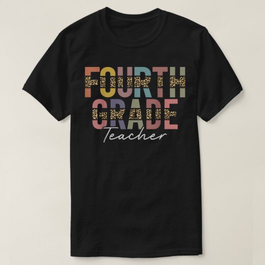 T-shirt Équipe Leopard de 4e année Équipe de quatrième ann (Design devant)