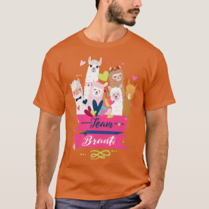 T-shirt Équipe Mariage de mariage Fiancée Alpaca Lama Cade