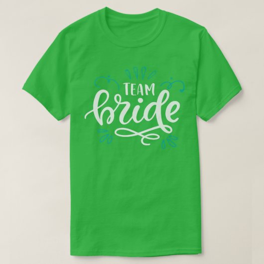 T-shirt Équipe Mariée décorée en vert (Design devant)
