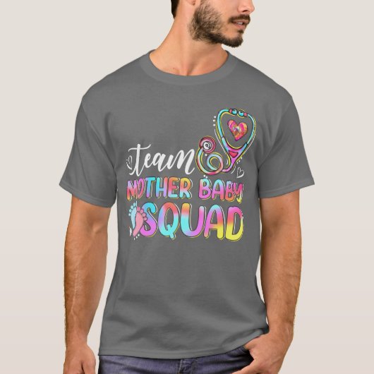 T-shirt Équipe mère Baby Squad mère bébé Nurse Nurse M (Devant)