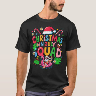 T-shirt Équipe Noël en Juillet Vacances d'Été Drôle