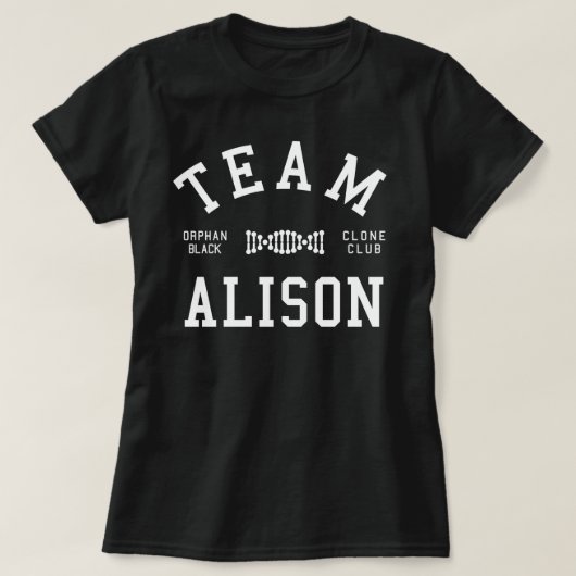 T-shirt Équipe noire orpheline Alison (Design devant)