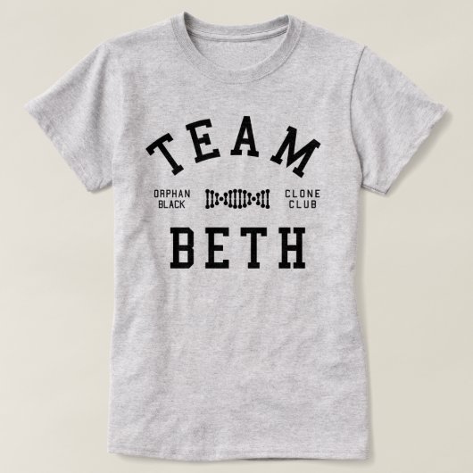 T-shirt Équipe noire orpheline Beth (Design devant)