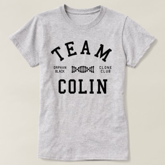 T-shirt Équipe noire orpheline Colin (Design devant)
