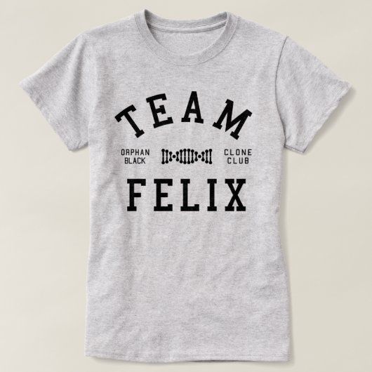 T-shirt Équipe noire orpheline Felix (Design devant)