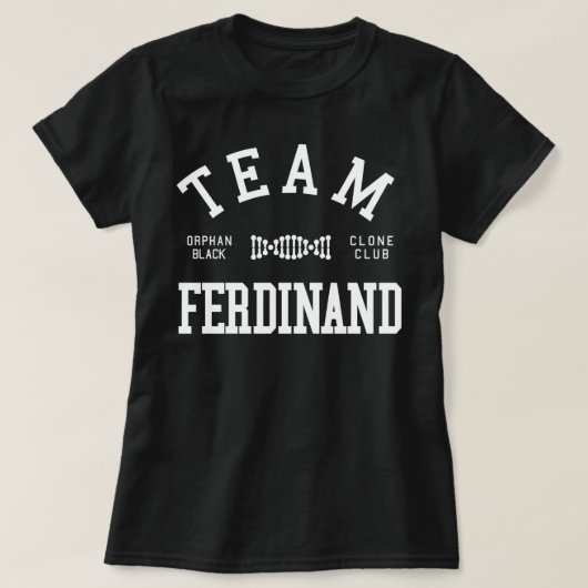 T-shirt Équipe noire orpheline Ferdinand (Design devant)