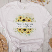 T-shirt Équipe nuptiale de tournesol rustique