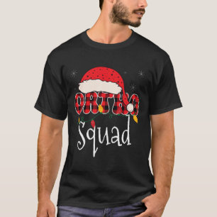 T-shirt Équipe Ortho Carreaux Amusant Noël Orthopédie Équi