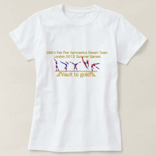 T-shirt Équipe ouvrière 2012 de gymnastique des cinq (Design devant)