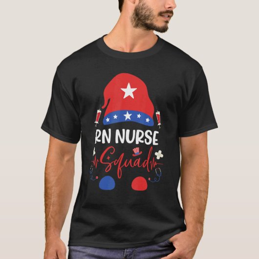 T-shirt Équipe Patriotique Rn Infirmière Gnome 4 juillet G (Devant)
