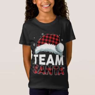 T-Shirt Équipe Père Noël Buffalo Plaid Correspondant Famil