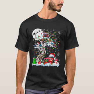 T-shirt Équipe Père Noël Renne Elfe Voitures de Police Sur
