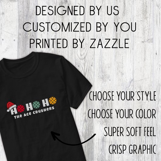 T-shirt Équipe Pickleball Ho Ho Ho Noël