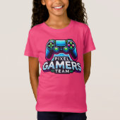 T-Shirt Équipe Pixel Gamers - Neon Princess Gaming (Devant)